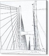 163x186 Suspension Bridge Sketch Acrylic Print By Dan Sproul - Suspension Bridge Sketch
