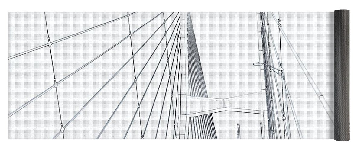 1171x500 Suspension Bridge Sketch Yoga Mat For Sale By Dan Sproul - Suspension Bridge Sketch