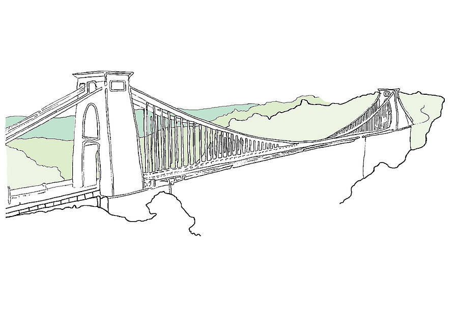 900x636 Suspension Bridge Digital Print By Rolfe Amp Wills - Suspension Bridge Sketch