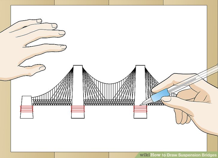 728x529 How To Draw Suspension Bridges 11 Steps (With Pictures) - Suspension Sketch