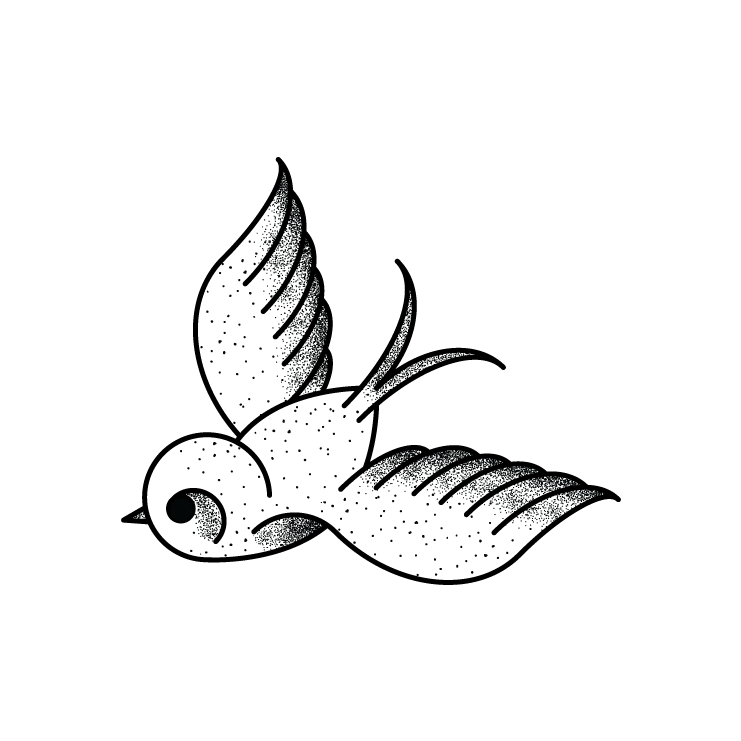 741x741 Swallow Tattoo Style - Swallow Tattoo Sketch