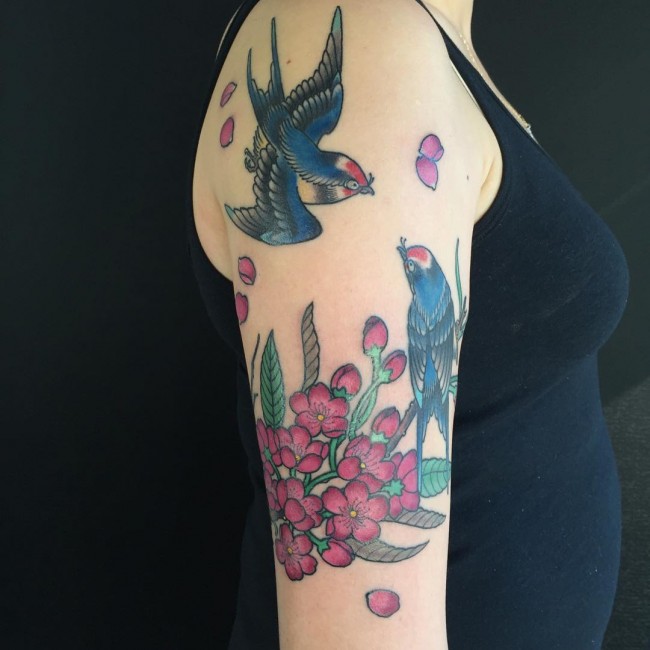 650x650 150 Meaningful Swallow Tattoos (Ultimate Guide, October 2018) - Swallow Tattoo Sketch