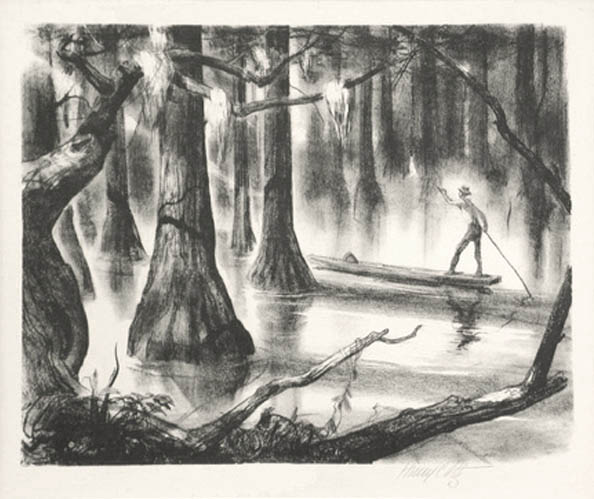 594x499 Henry Clarence Pitz - Swamp Sketch