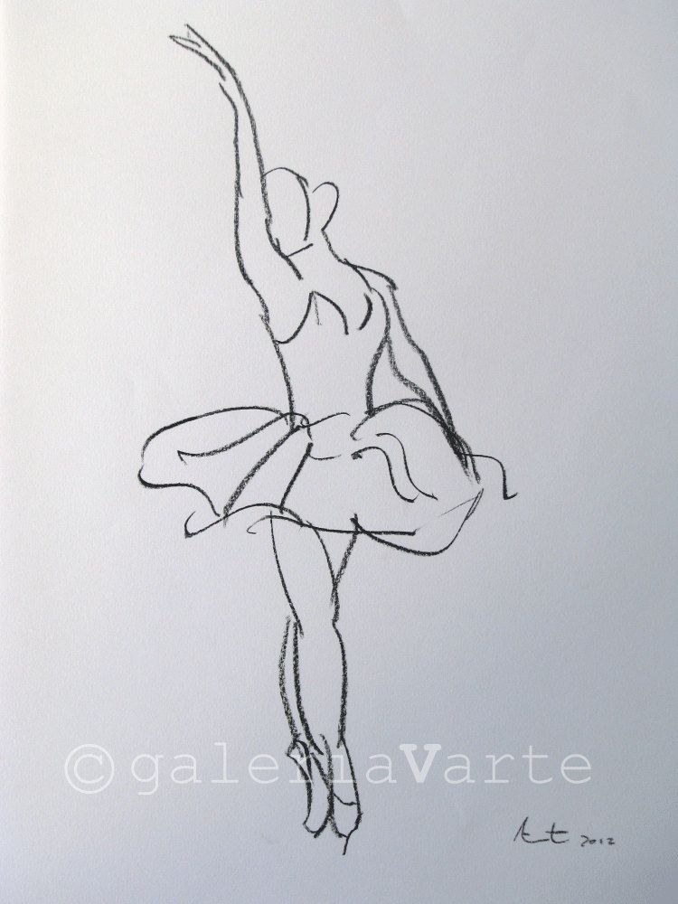 750x1000 Charcoal Drawing - Swan Lake Sketch