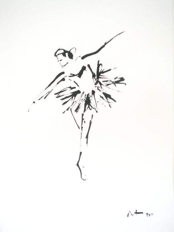 570x760 Original Ink Drawing Swan Lake Art Europeanstreetteam Etsy - Swan Lake Sketch