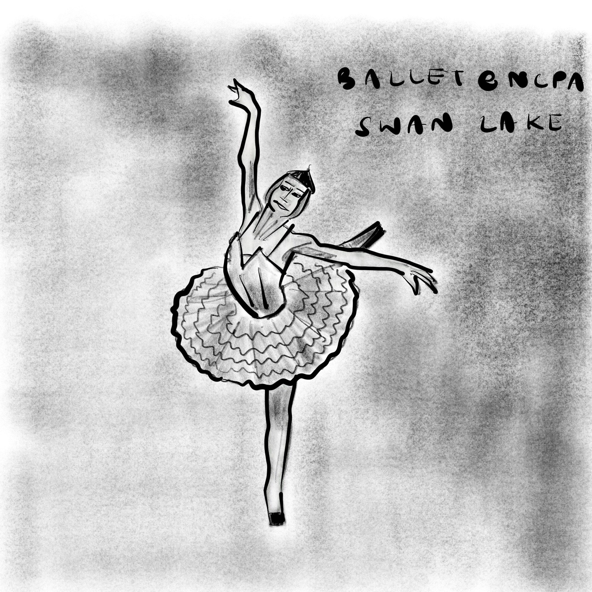 2048x2048 Swan Lake Ballet Sketch By Gaurav Mishra Gauravonomics - Swan Lake Sketch
