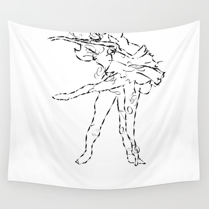 700x700 Ballet Dancers Tchaikovsky Swan Lake Wall Tapestry By Alexandraz - Swan Lake Sketch