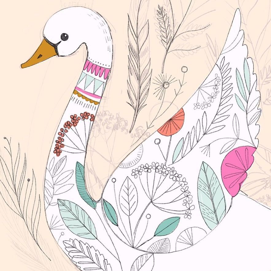 883x883 Swan Sketch Bethan Janine Birds Art Amp Painting - Swan Sketch