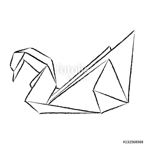 500x500 Paper Swan. Sketch In Vector Stock Image And Royalty Free Vector - Swan Sketch Images