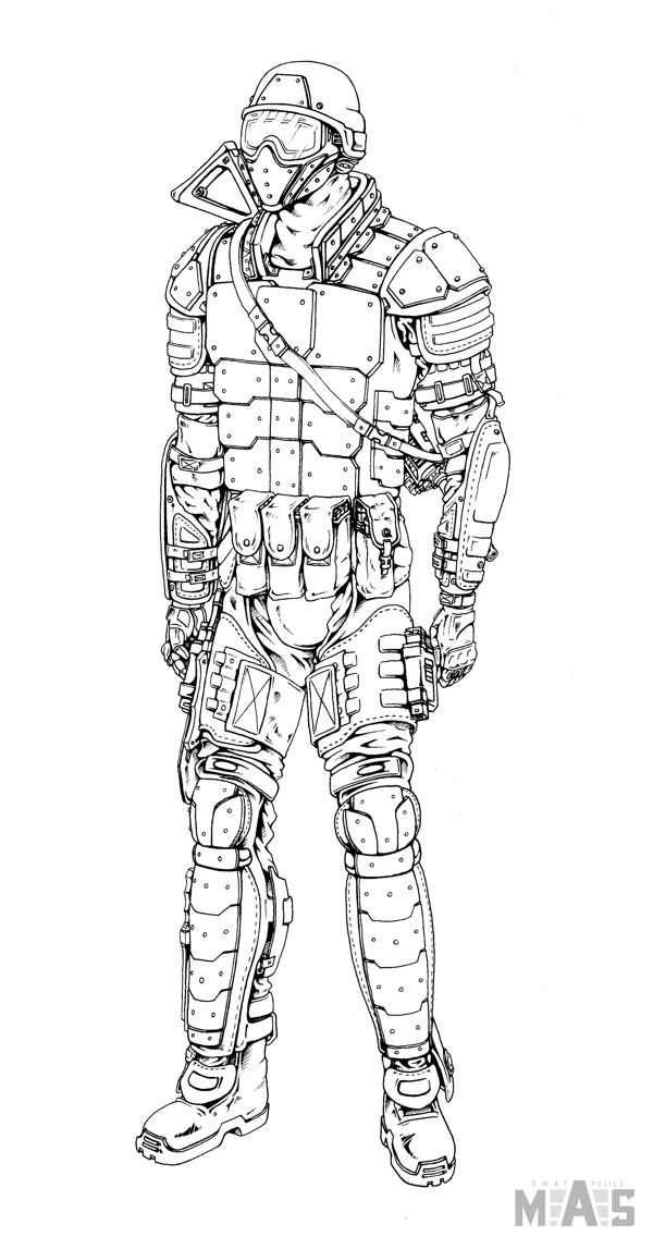 600x1147 Swat Team Coloring Pages - Swat Sketch
