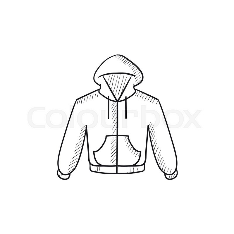 800x800 Hoodie Vector Sketch Icon Isolated On Background. Hand Drawn - Sweatshirt Sketch
