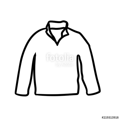 499x500 Vector Isolated, Sketch Of Sweatshirt Stock Image And Royalty - Sweatshirt Sketch