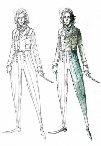 347x500 Sweeney Todd Costume Sketch Costume Design Illustration - Sweeney Todd Sketch