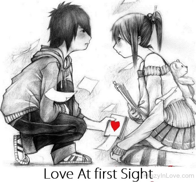 645x600 Love At First Sight Sweet Couple - Sweet Couple Sketch