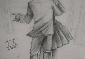 300x210 Romantic Pencil Sketches - Sweet Couple Sketch