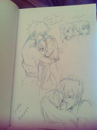 320x429 Sasuke And A Friends Oc Amaya Couple Sketches 3 - Sweet Couple Sketch