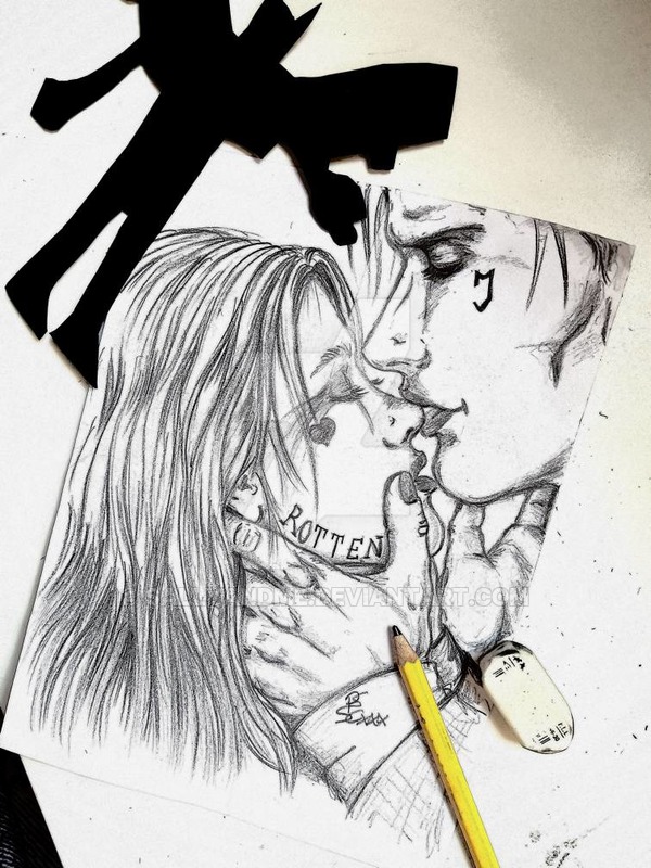 600x800 Joker X Harley Quinn Sweet Sketch By Sallyandme - Sweet Sketch