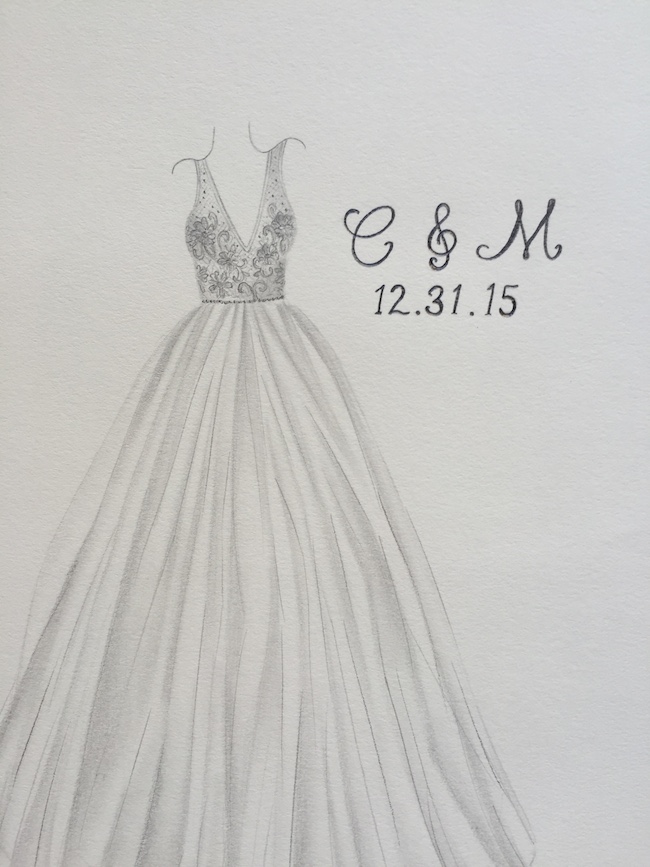 650x867 Commemorate Your Wedding Gown With A Sweet Sketch Of It From - Sweet Sketch