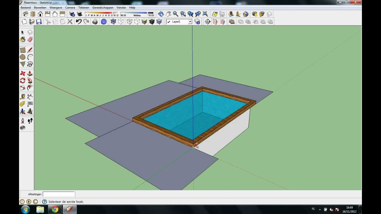 1280x720 Tutorial How To Make A Swimming Pool In Google Sketchup - Swimming Pool Sketch