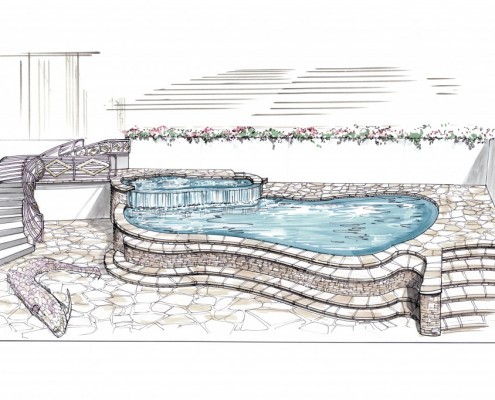 495x400 Arizona Diamondbacks Swimming Pool We Fix Ugly Pools - Swimming Pool Sketch