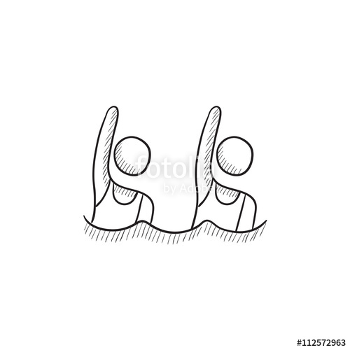 500x500 Synchronized Swimming Sketch Icon. Stock Image And Royalty Free - Swimming Sketch