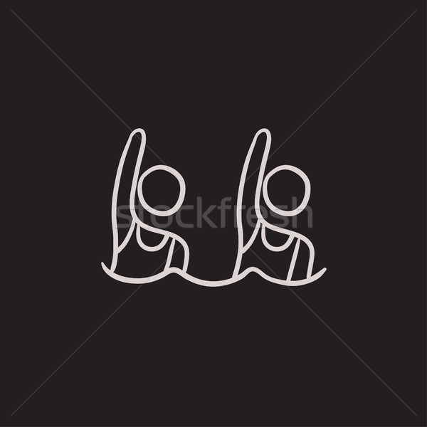 600x600 Synchronized Swimming Sketch Icon. Stock Photo Andrei Krauchuk - Swimming Sketch