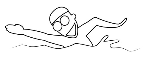 500x241 Drawing A Cartoon Swimmer - Swimming Sketch