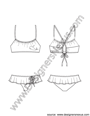 316x409 Free Downloads Illustrator Flat Sketches - Swimwear Sketches