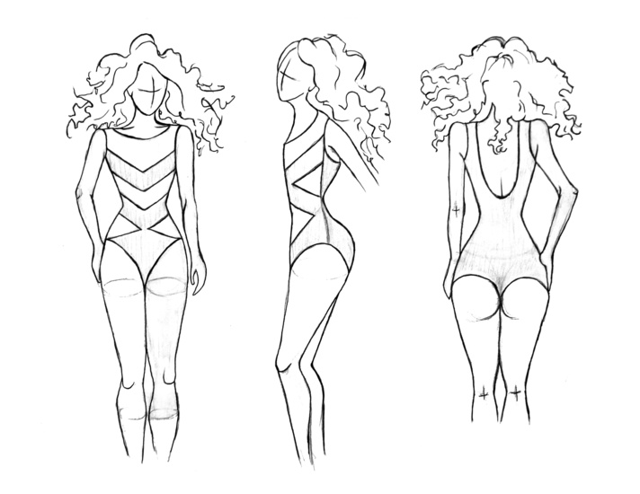 712x550 Fashion Illustration - Swimwear Sketches