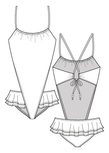 358x500 Flat Fashion Sketch - Swimwear Sketches