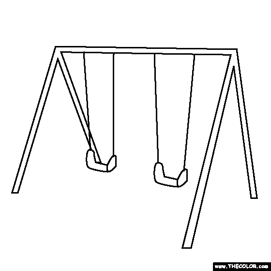 560x560 Swing Set Coloring Page - Swing Set Sketch