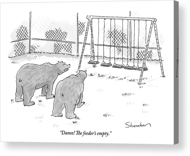 651x537 Two Bears Walk Up To An Empty Swing Set Acrylic Print By Danny - Swing Set Sketch
