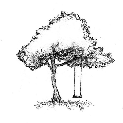 499x500 Tree N Swing Pencil Sketch. Lavatican - Swing Sketch