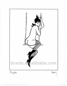 275x350 Famous Painting Woman Brigitte Play On A Swing Sketch Paintings - Swing Sketch