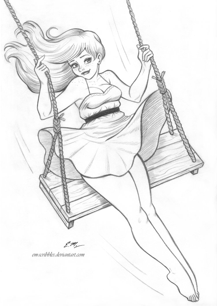 Swing Sketch At Paintingvalley Com Explore Collection Of