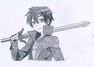 320x226 Kirito (Sword Art Online) This Is My Drawing Paigeeworld! - Sword Art Online Sketch