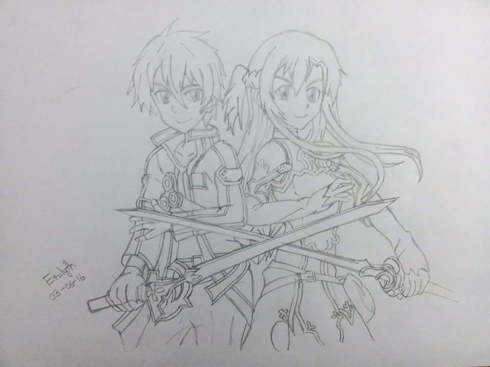 960x720 Sword Art Online Sketch - Sword Art Online Sketch