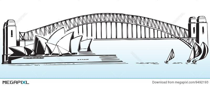 800x330 Sydney Harbour Bridge Illustration 9492193 - Sydney Harbour Bridge Sketch