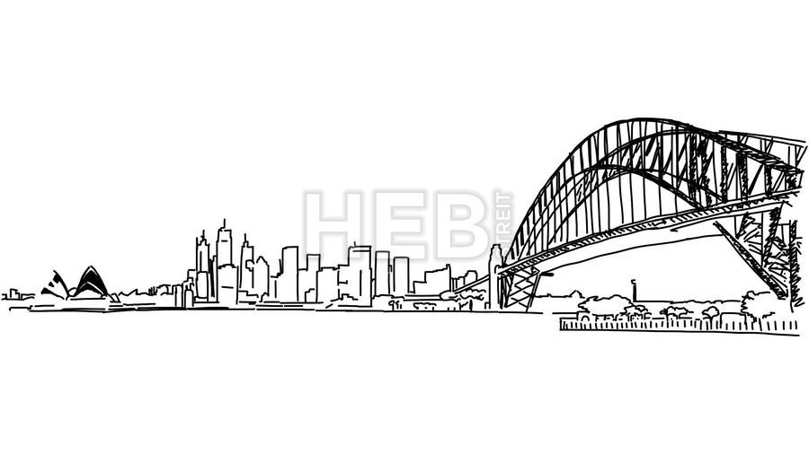 Sydney Harbour Bridge Sketch at PaintingValley.com | Explore collection ...