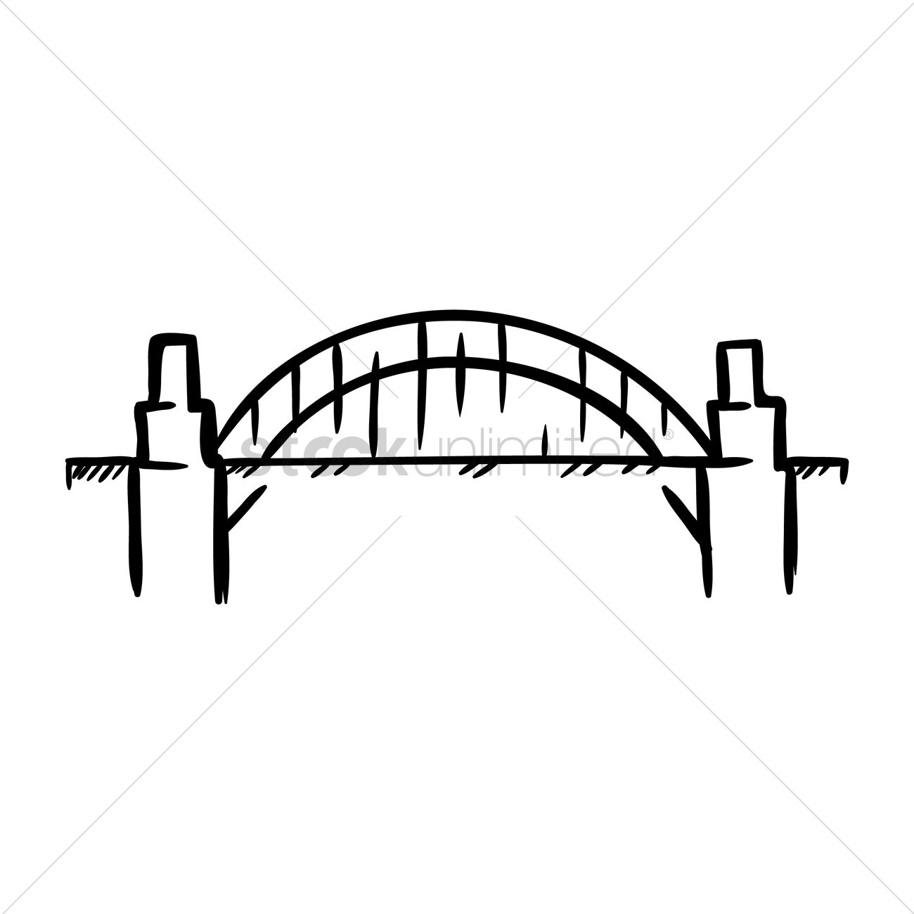 1300x1300 Sydney Harbour Bridge Vector Image - Sydney Harbour Bridge Sketch