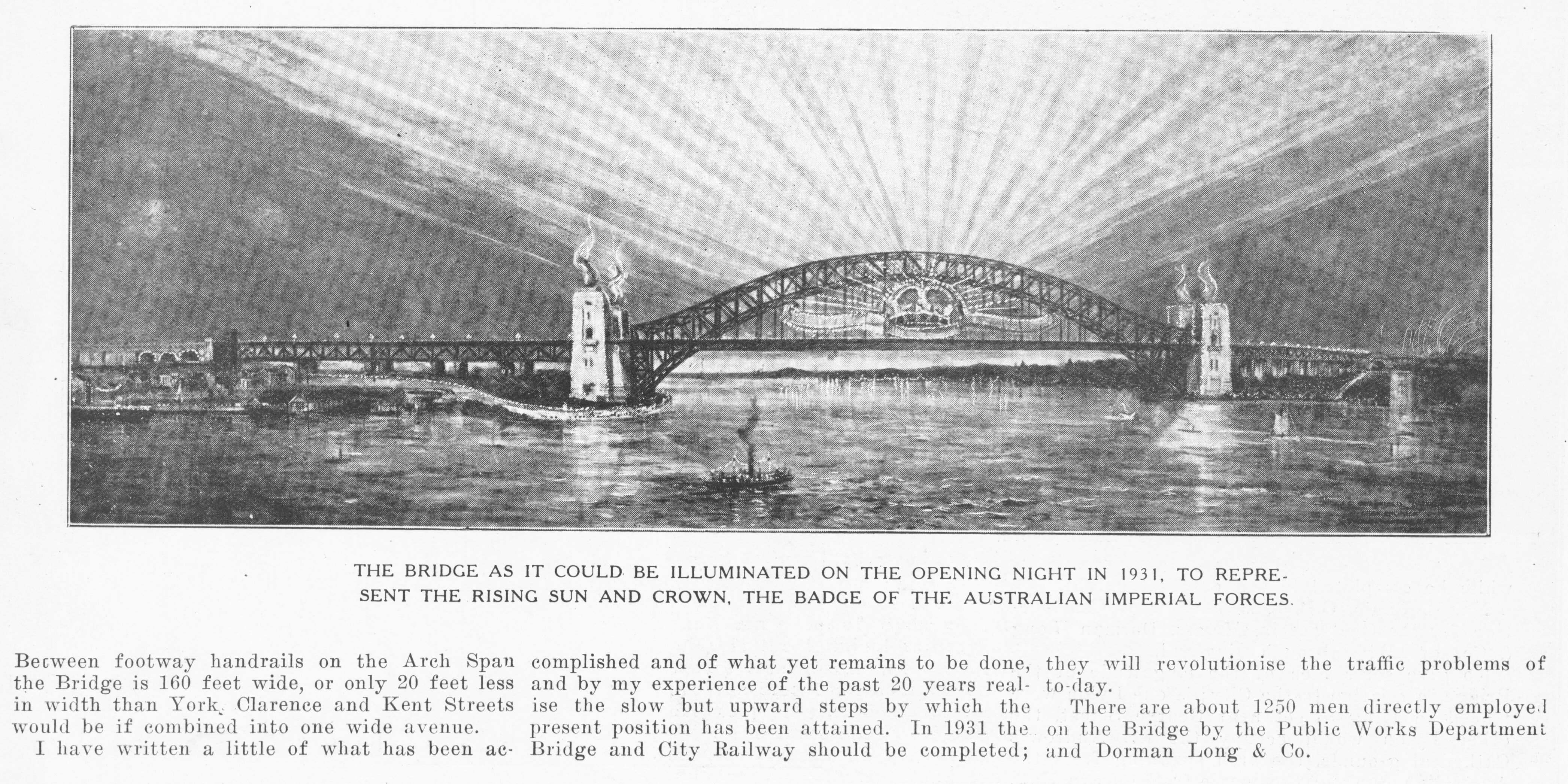 4187x2094 Building The Bridge - Sydney Harbour Bridge Sketch