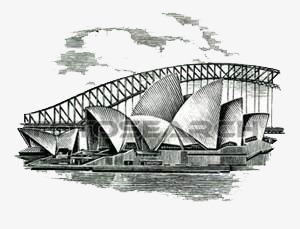 300x229 Sydney Opera House, Building, Famous Buildings, Sketch Png Image - Sydney Opera House Sketch