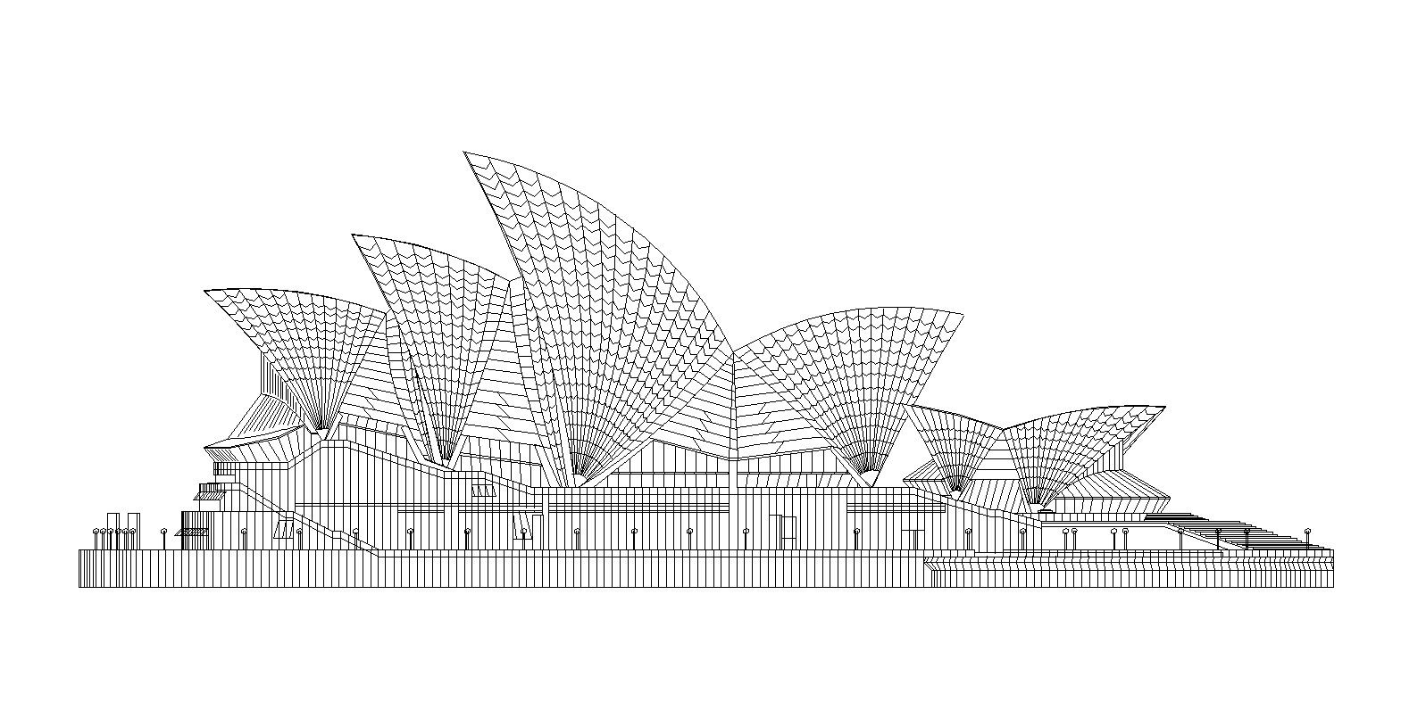 1597x796 Sydney Opera House Architecture Drawings - Sydney Opera House Sketch