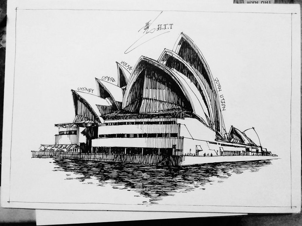 1032x774 Opera Sydney Sketch By Loseroetori - Sydney Sketch