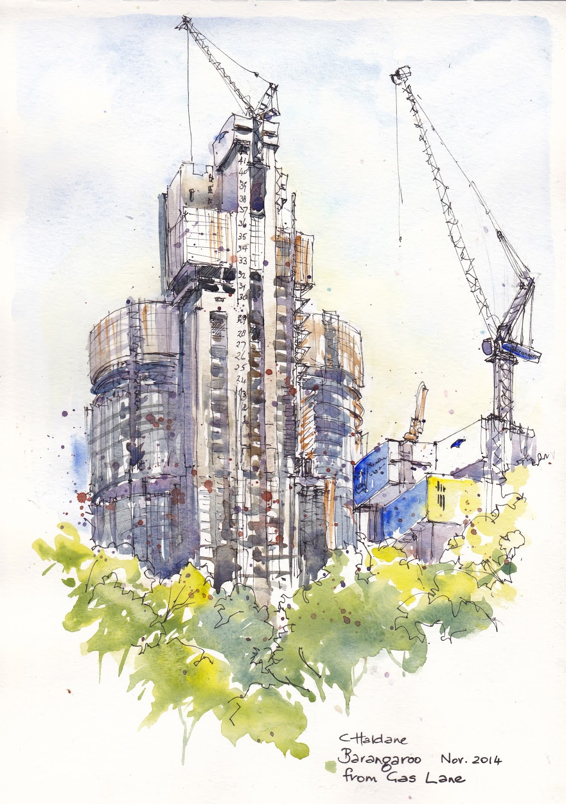 1127x1600 Urban Sketchers Australia Barangaroo Development, Sydney - Sydney Sketch