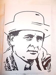 225x300 A4 Black Ink Marker Pen Sketch Actor Sylvester Mccoy As The - Sylvester Sketch