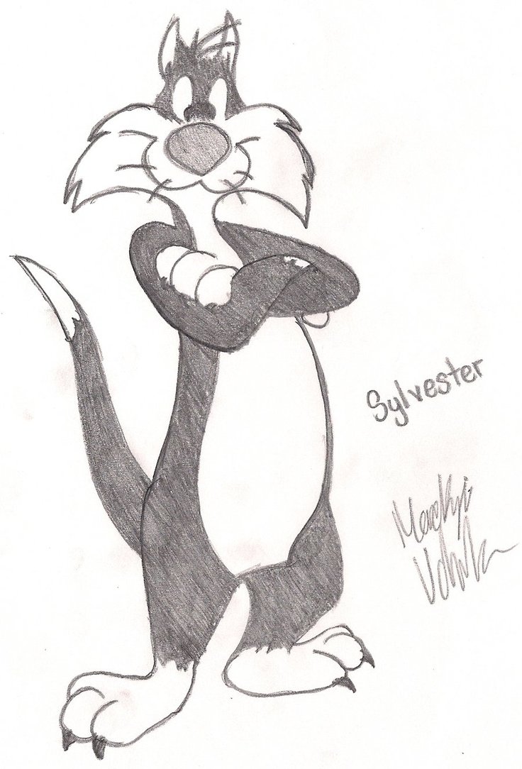 736x1084 Sylvester Hollywood Cat By Queenofanime45 - Sylvester Sketch