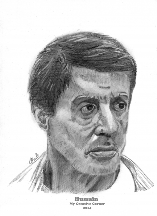 509x700 Portrait Of Sylvester Stallone By Hussainbt On Stars Portraits - Sylvester Stallone Sketch