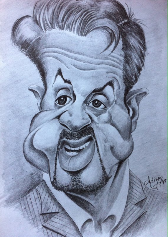 570x802 Sylvester Stallone Caricature Pencil Drawing Art Actor Etsy - Sylvester Stallone Sketch