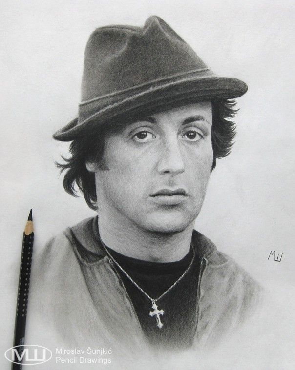 604x759 Pencil Drawing Of Sylvester Stallone As Rocky Balboa Sly Honey - Sylvester Stallone Sketch